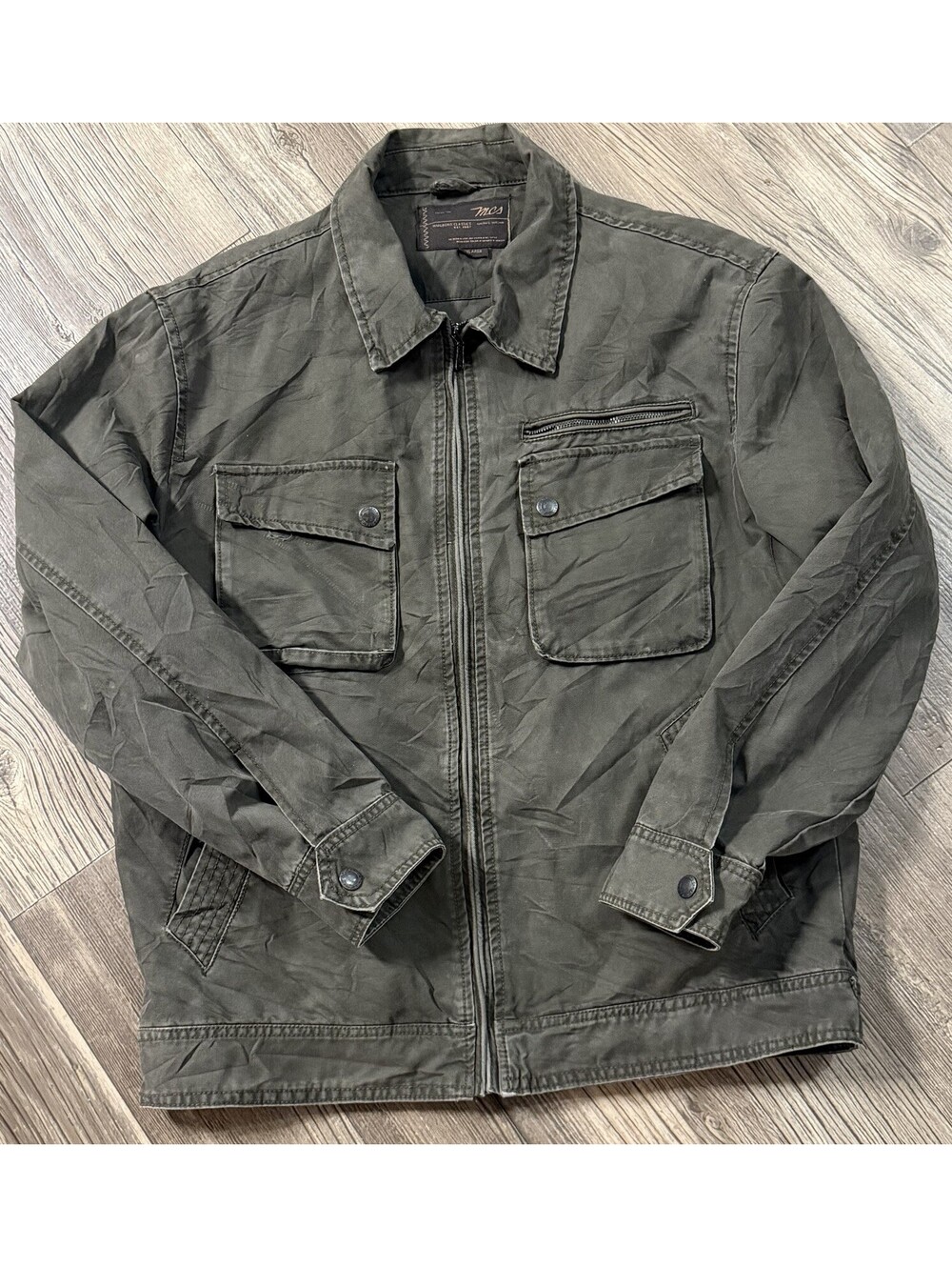 Vtg MCS Marlboro Classics Canvas Utility Jacket Mens XXL Olive Green